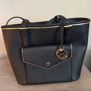 Michael Kors Black Tote with Gold Hardware
